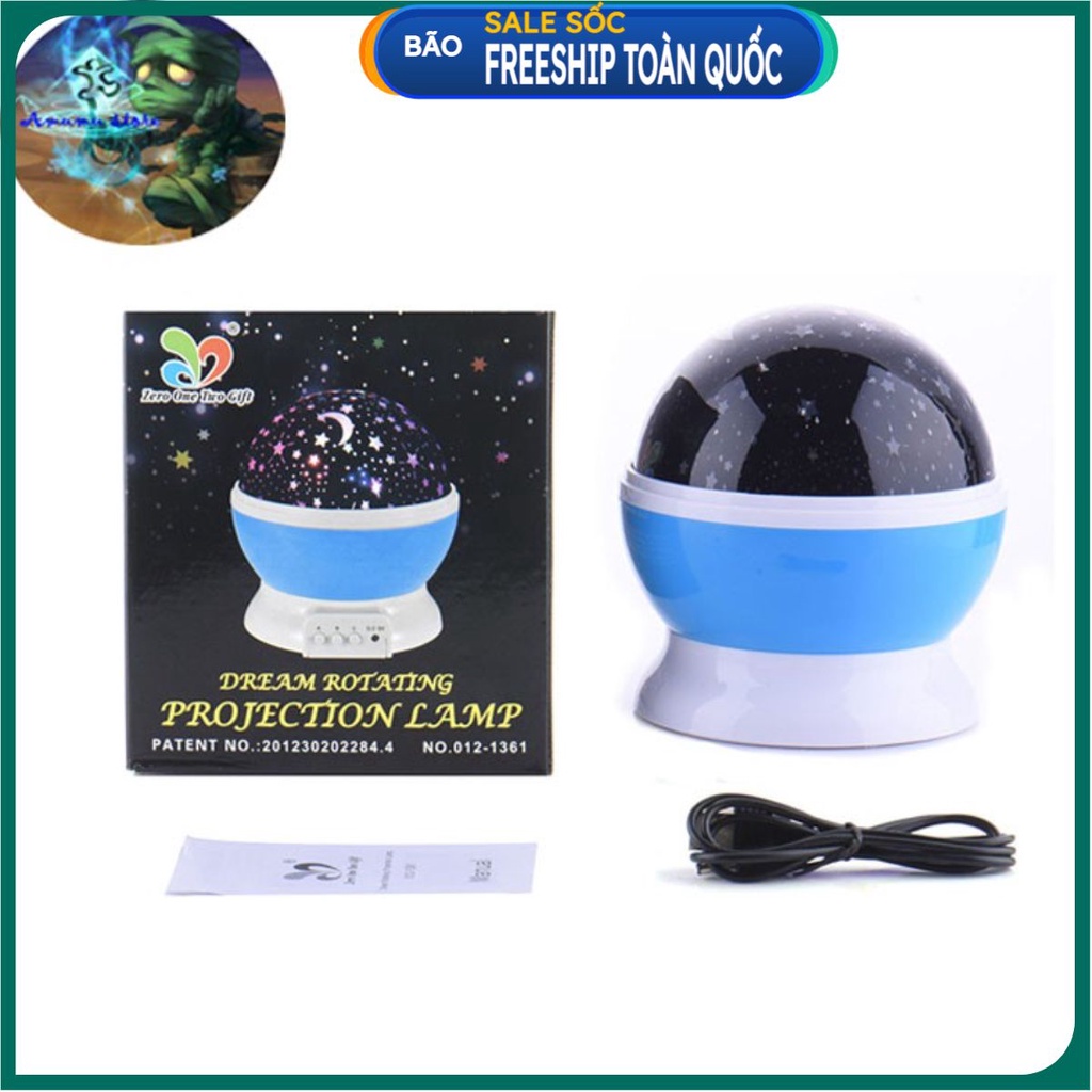 (Rẻ vô địch) Đèn ngủ chiếu sao vũ trụ độc đáo xoay 360 độ nhập khẩu .