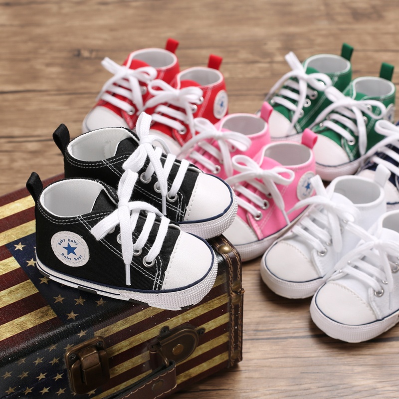 Giày Sneaker Tập Đi Đế Mềm Chống Trượt Cho Bé 0-1 Tuổi
