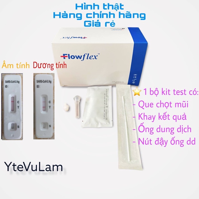 [GIÁ TỐT] Bộ kit test nhanh Covid-19 Flowflex độ chính xác cao có que nhỏ dễ lấy mẫu, không gây đau