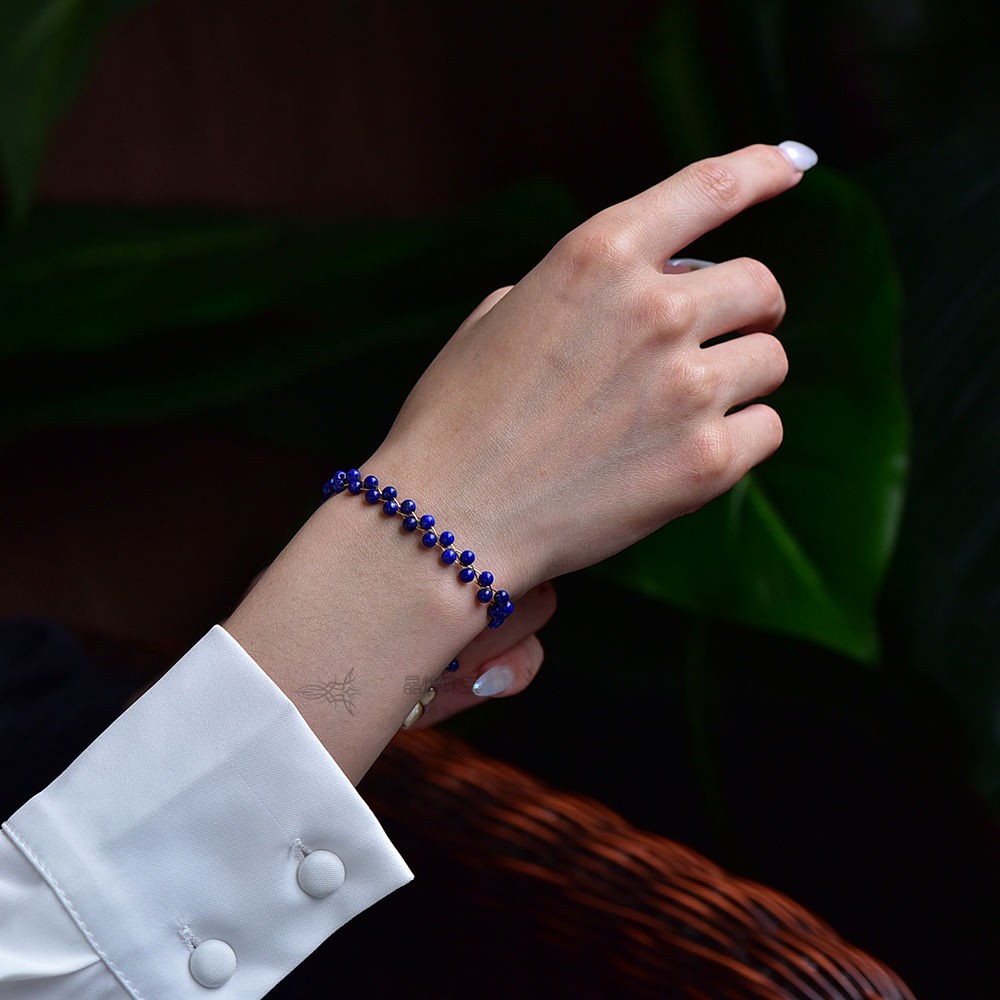 Vòng Tay Chuỗi Hạt Đá Lapis Lazuli Tự Nhiên Chất Lượng Cao