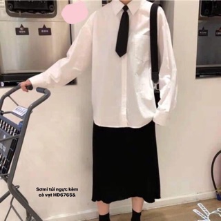 Áo sơmi túi ngực kèm cà vạt (HĐ)
