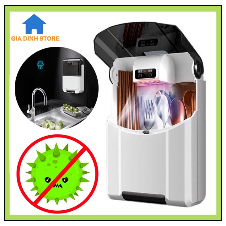 Máy khử khuẩn sấy đũa thìa bằng tia UV treo tường, tránh ẩm mốc, bảo vệ sức khỏe