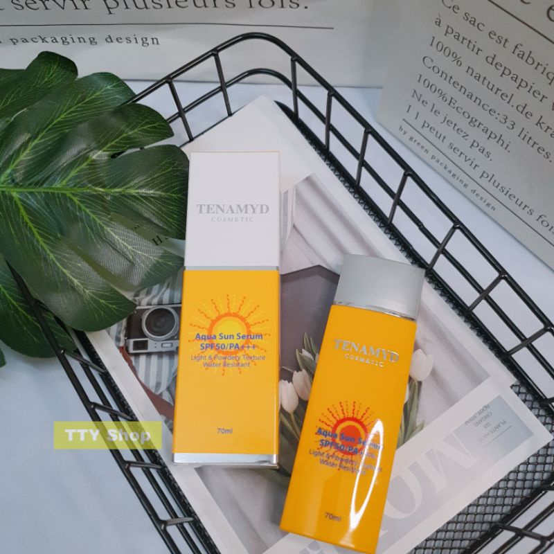 Kem chống nắng nâng tone kiềm dầu Tenamyd Aqua Sun Serum SPF 50/PA - Huyết Thanh Chống Nắng Tenamyd Aqua sun serum