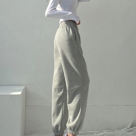 Quần nỉ Bom uniex-Jogger trơn cạp chun