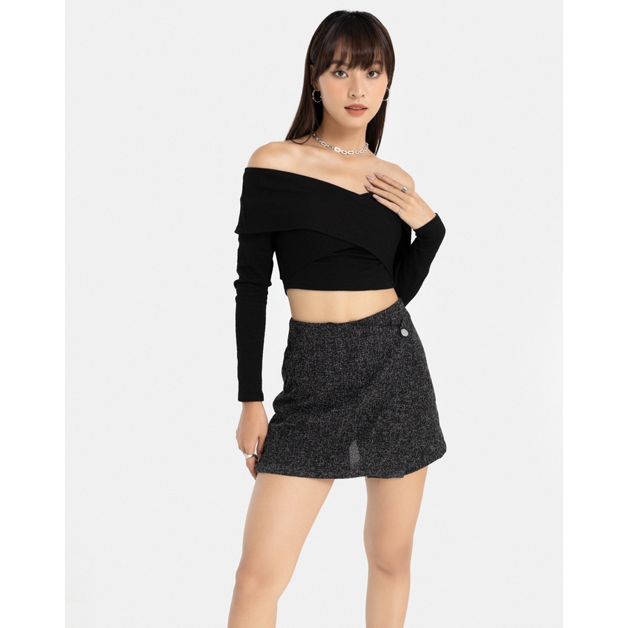 Quần Giả Váy Nữ Thời Trang JUNO Vạt Đắp Trước JNQSH013