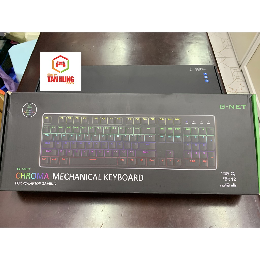 Bàn phím cơ Gnet K89 Full Led RGB có kê tay Tặng kèm chuột Gaming