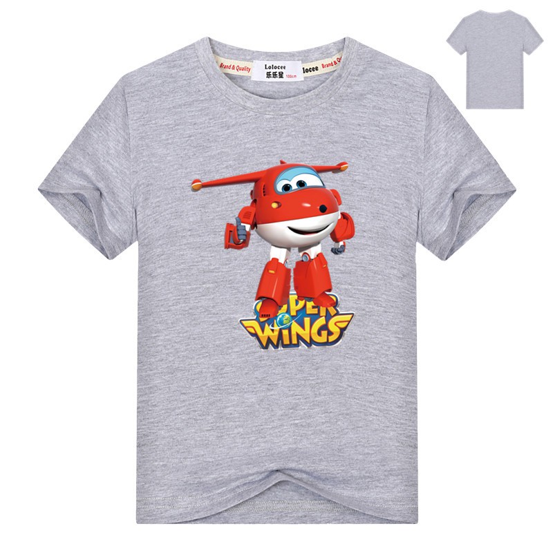 Áo thun họa tiết nhân vật hoạt hình Super Wings dành cho bé trai