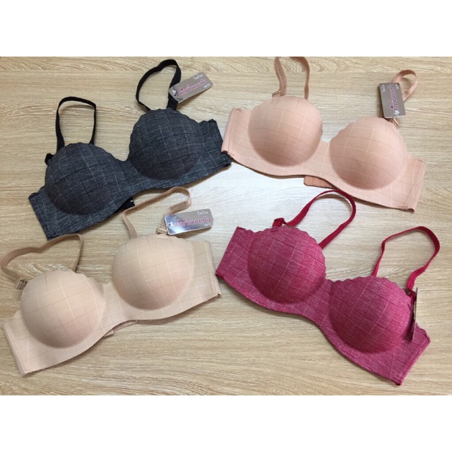 Áo lót nữ kẻ đúc hàng Thái loại 1 không gọng đệm bàn tay nâng ngực mã 981