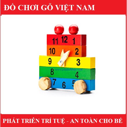 Đồng hồ học số lắp ráp bằng gỗ Minh Thành , đồ chơi giáo dục cao cấp