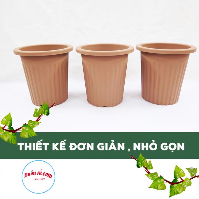 Chậu hoa tròn nhựa Việt Nhật (MS:2287) - Chậu cây trang trí tạo không gian xanh cho nhà cửa 01537