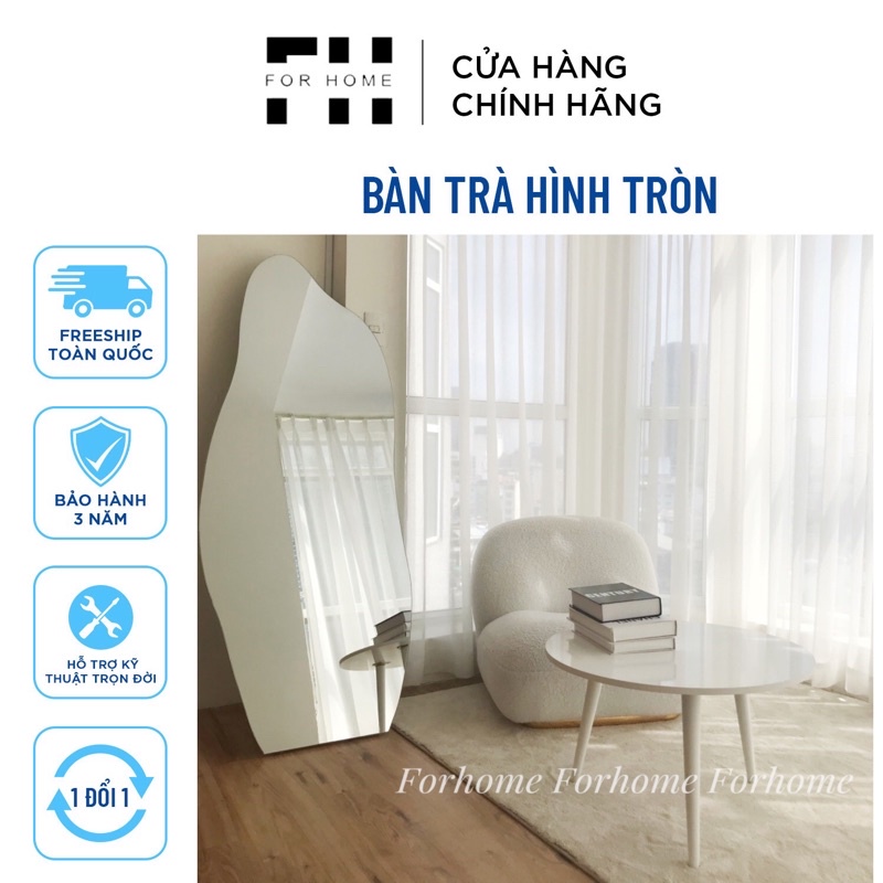 Bàn Trà Sofa Tròn Chân Gỗ Tự Nhiên Cao Cấp ⚡️FREESHIP ⚡️HÌNH THỰC TẾ ⚡️ Sản phẩm của Nội Thất FOR HOME