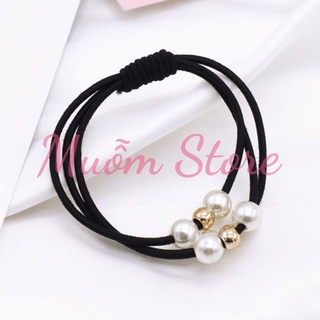Dây thun cột tóc, buộc tóc nữ đính hạt ngọc