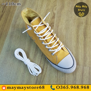 Dây Giày Tròn Màu Trắng Dài 110cm (Cho Giày Có 6-7 Lỗ Xâu)