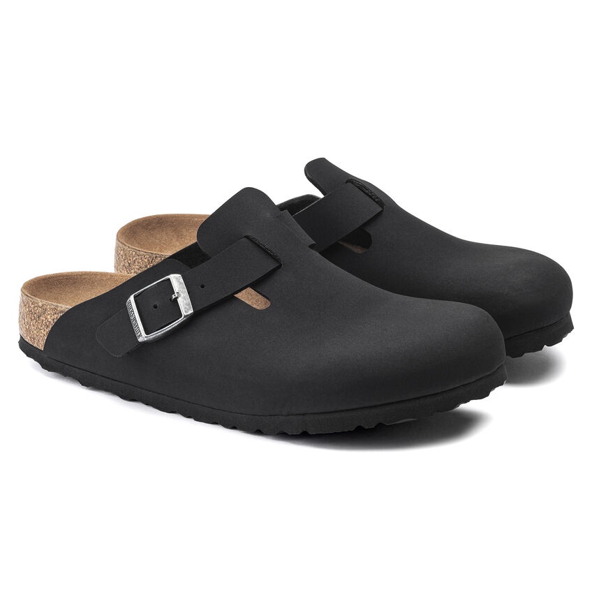 Dép Quai Ngang Nam BIRKENSTOCK Boston Earthy Vegan Black BCK1020550 Màu Đen