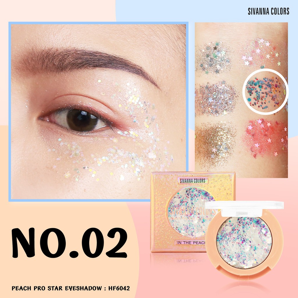 [NEW] Phấn Mắt Sivanna Peach Pro Star Eyeshadow Nhũ Lấp Lánh HF6042