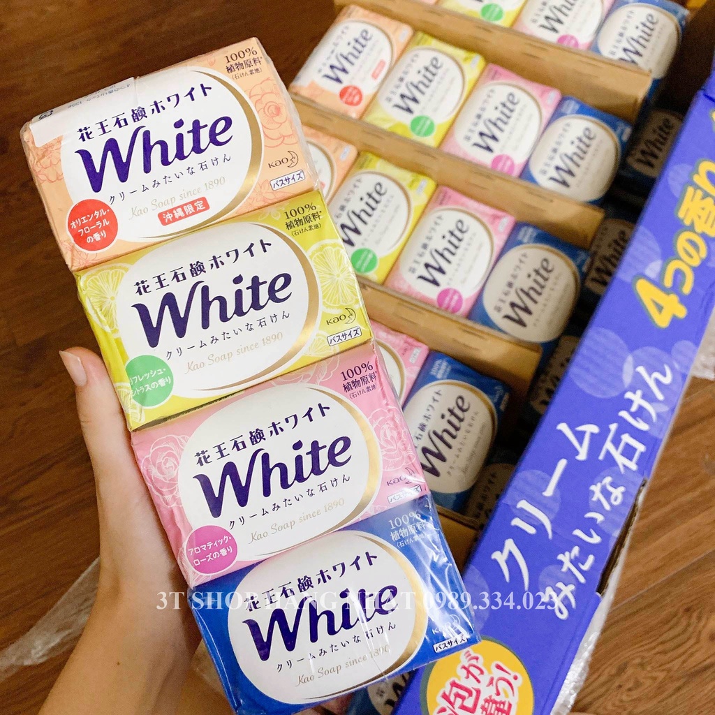 Xà bông tắm trắng da KAO white hương Hoa Cỏ