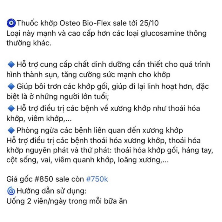 SALE NGHỈ BÁN HÀNG MỸ - Viên uống Osteo Bi-Flex của Mỹ (200 viên) SALE NGHỈ BÁN