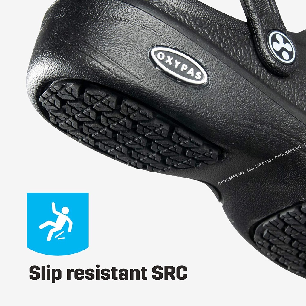 Giày chống trượt Oxypas Bestlight siêu nhẹ tiêu chuẩn EN chuyên dụng cho giày bảo hộ phòng sạch (đen) new - Thinksafe