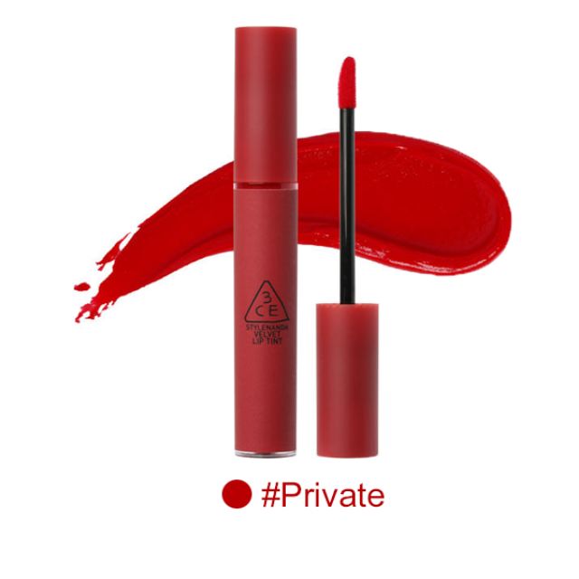 Son 3CE velvet lip tint màu đỏ lạnh (private)