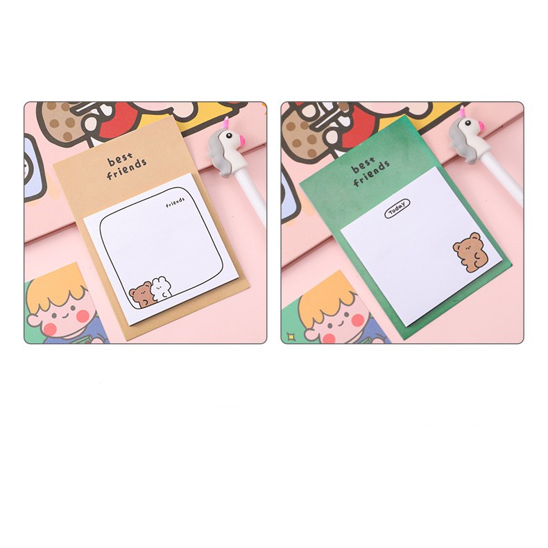 Giấy note, giấy ghi chú Gấu Thỏ Friends, 30 tờ SakuraShop