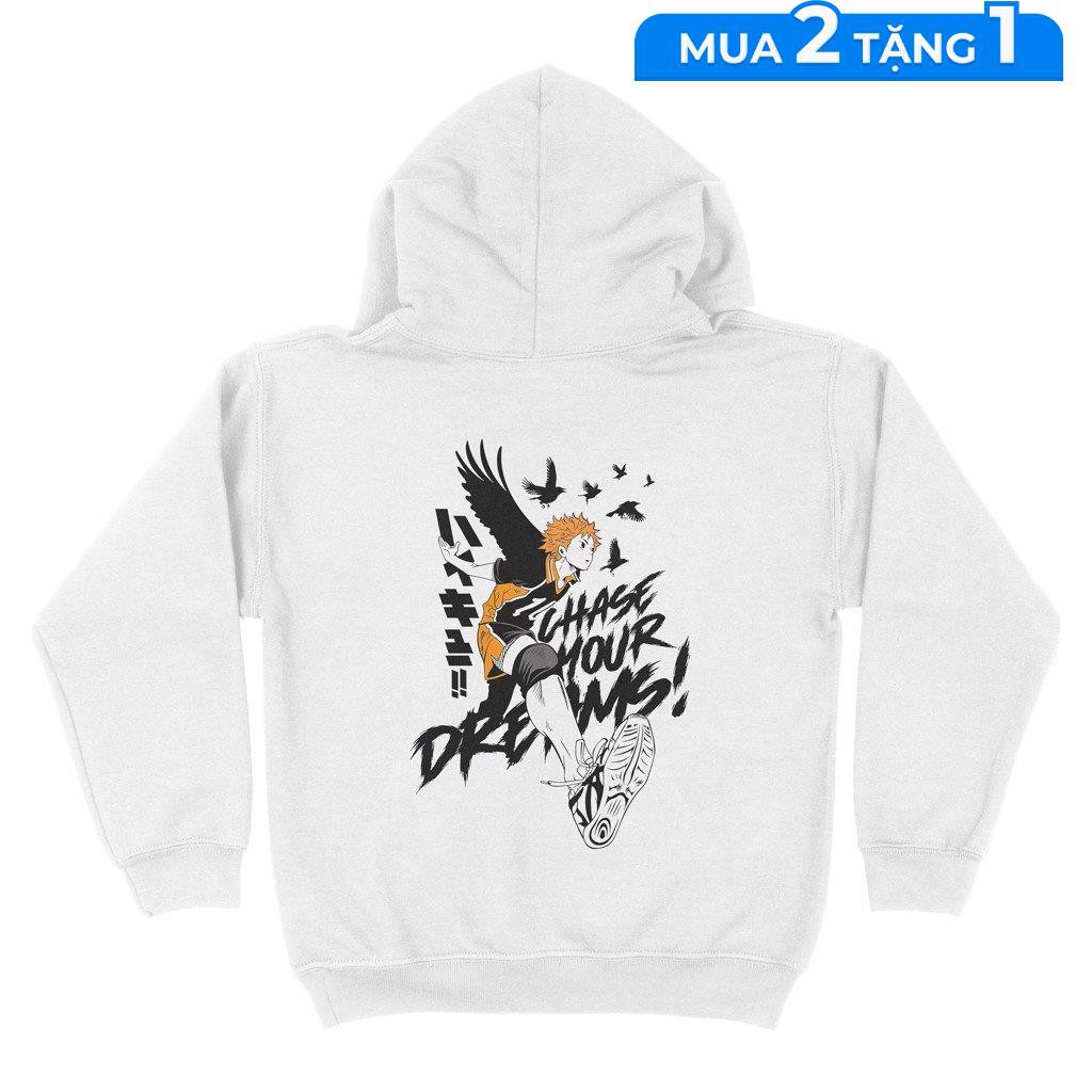 Áo hoodie Hinata Shoyo - Haikyuu Unisex THE NEXT LEVEL, Cotton 100% 2 màu nam nữ - HD0127