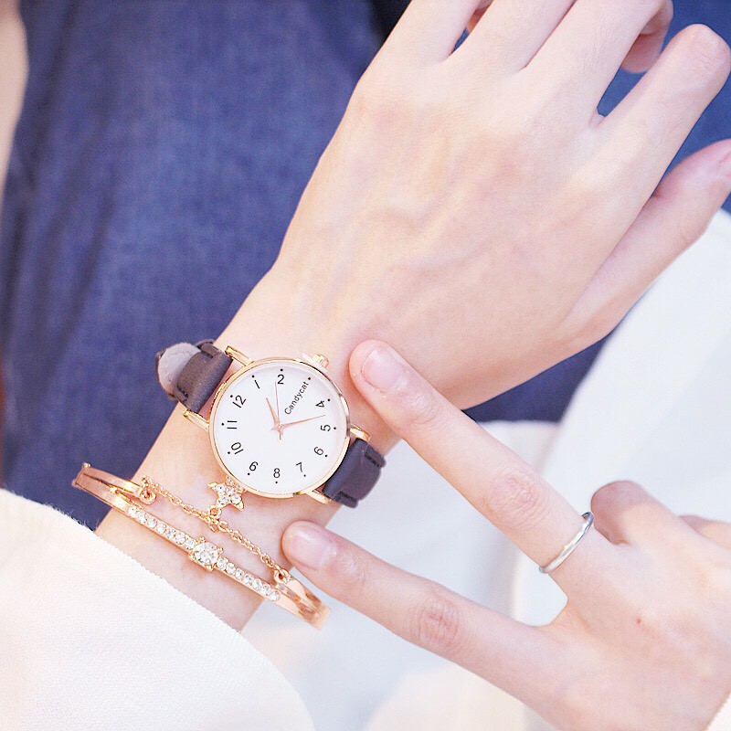 ĐỒNG HỒ NỮ DÂY DA CANDYCAT MẶT SỐ D408 THỜI TRANG | BigBuy360 - bigbuy360.vn