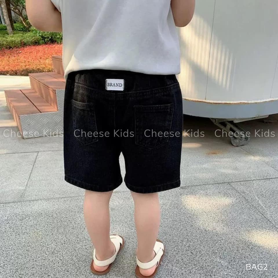 quần short jean bé trai, quần bò bé trai ngố mềm cheesekids 11 đến 21kg