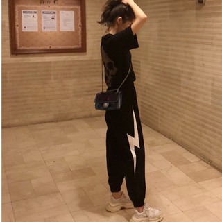 Quần thun dài form rộng thể thao kiểu dáng Hàn Quốc ulzzang