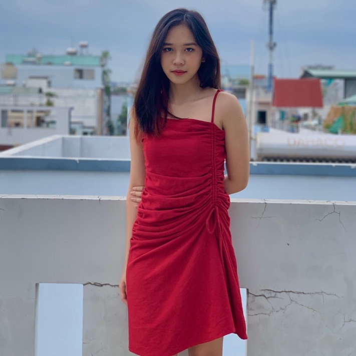 Váy Đầm Ôm Body Nữ 2 Dây Rút Eo Quyến Rũ Tôn Dáng Kiểu Mới