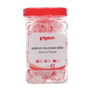 [Chính hãng] Núm ti silicone cổ hẹp Pigeon S / M / L