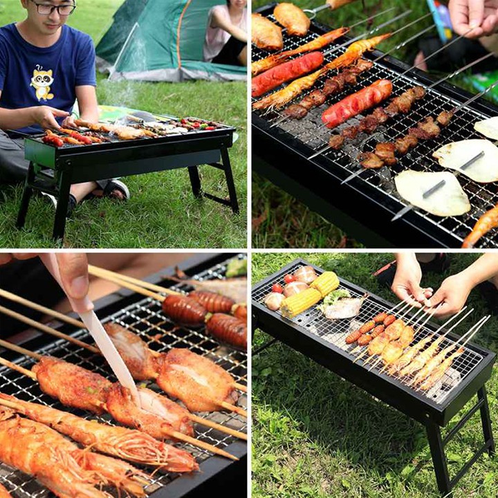 Bếp nướng BBQ ngoài trời dã ngoại nướng than hoa có thể gấp gọn