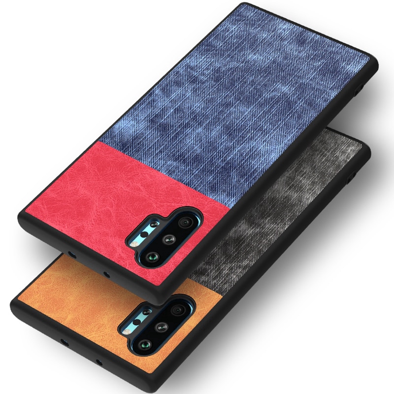 For Samsung Galaxy Note 10 Case Luxury Soft TPU edge+Cloth texture protective Back Cover Case