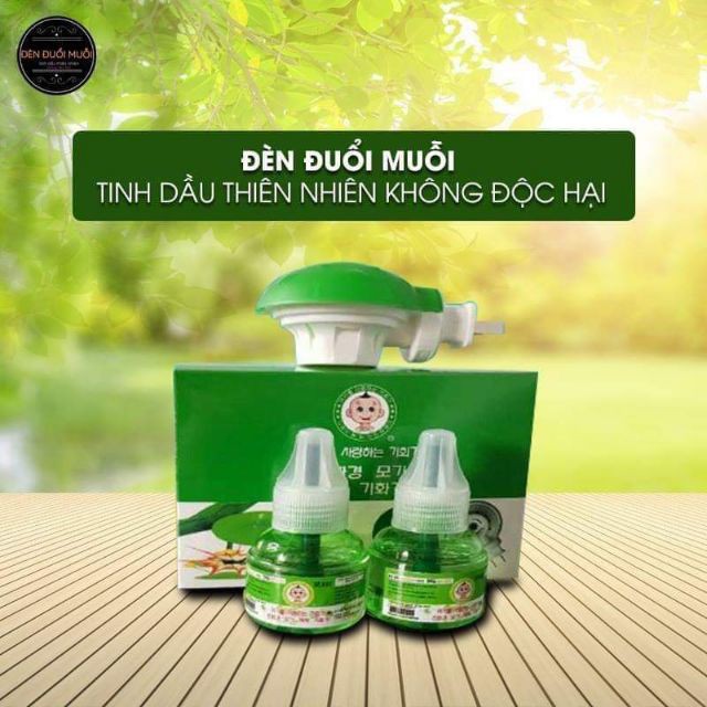 Đèn đuổi muỗi xông tinh dầu-tặng kèm 1 lọ kèm Lọ tinh dầu đuổi muỗi Không mùi  hàn quốc