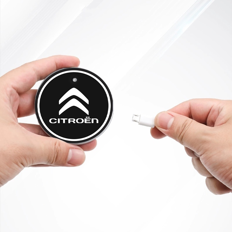 Bộ 2 Miếng Lót Cốc Chống Trượt Màu Dạ Quang Cho Citroen C1 C2 C3 C4 C5 C6 C8 C4L DS3 DS4 DS5 DS5LS DS6