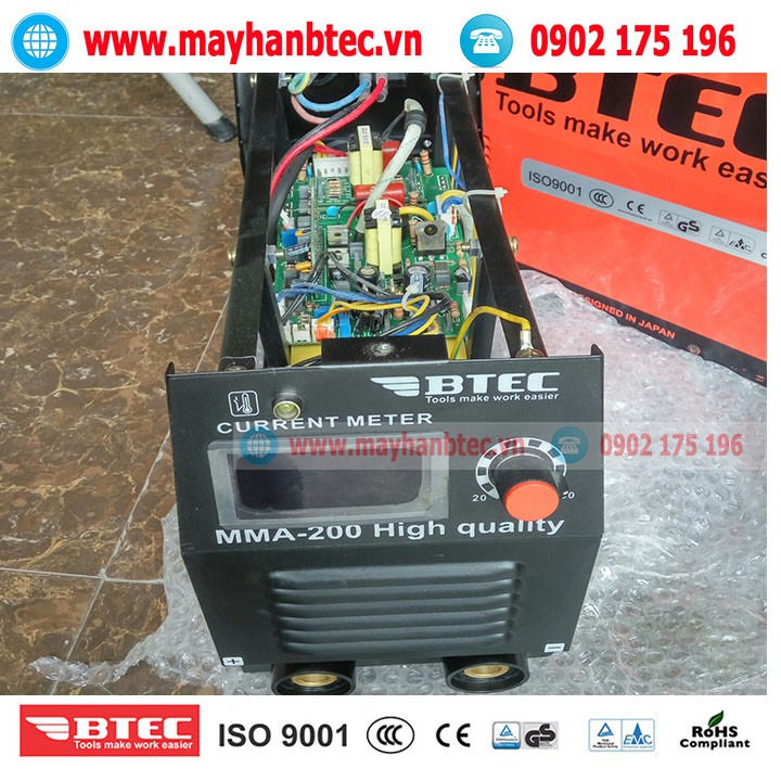 Máy hàn chuyên que hàn 3.2li dùng xưởng chính hãng BTEC 200 xác lớn Thương hiệu Nhật Bản