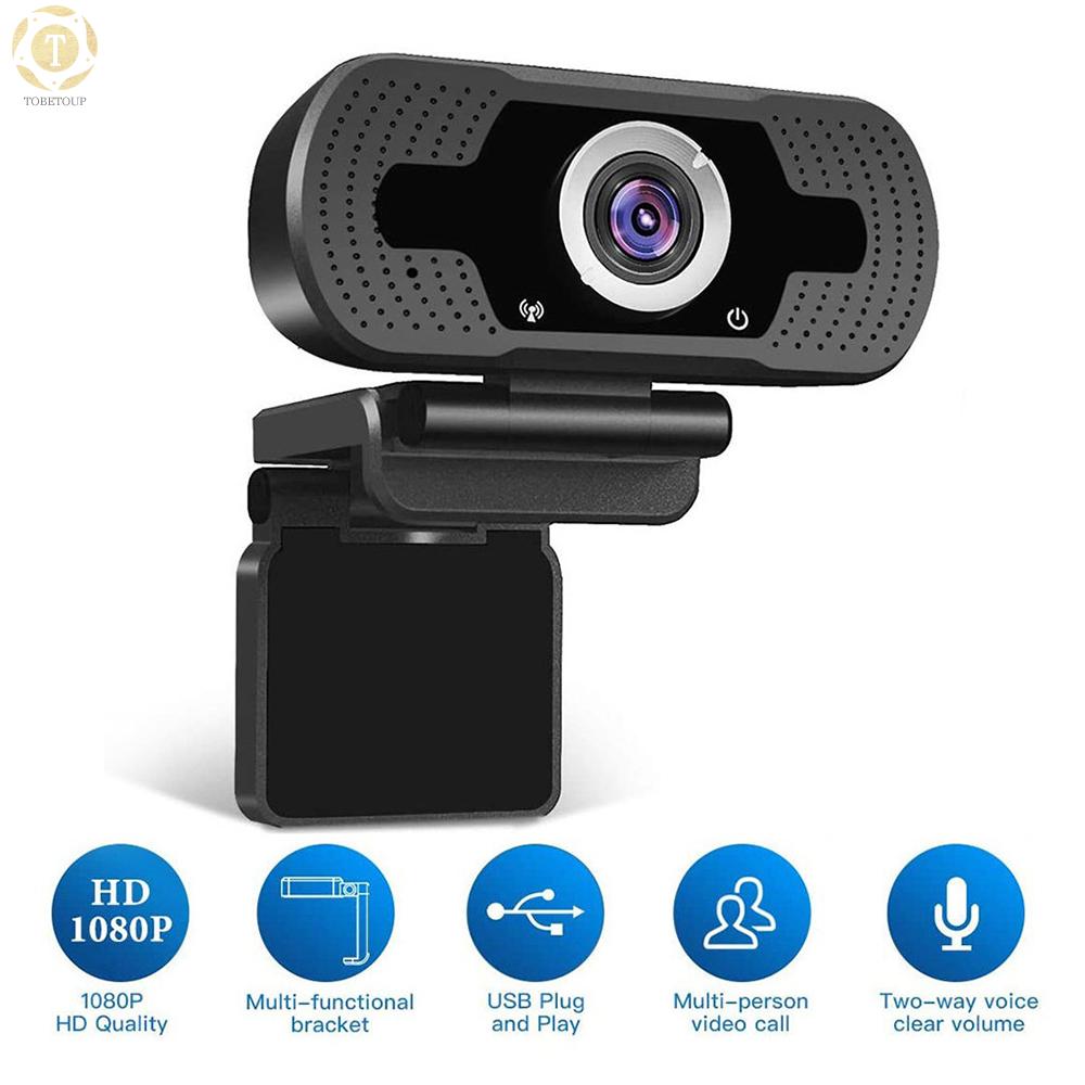 Shipped within 12 hours】 1080P HD Webcam USB Plug-and-Play Laptop Computer Camera Clip-on PC Web Camera Auto Focus Built-in Microphone for Live Streaming Video Calling Online Meeting Teaching Chatting Camera [TO]