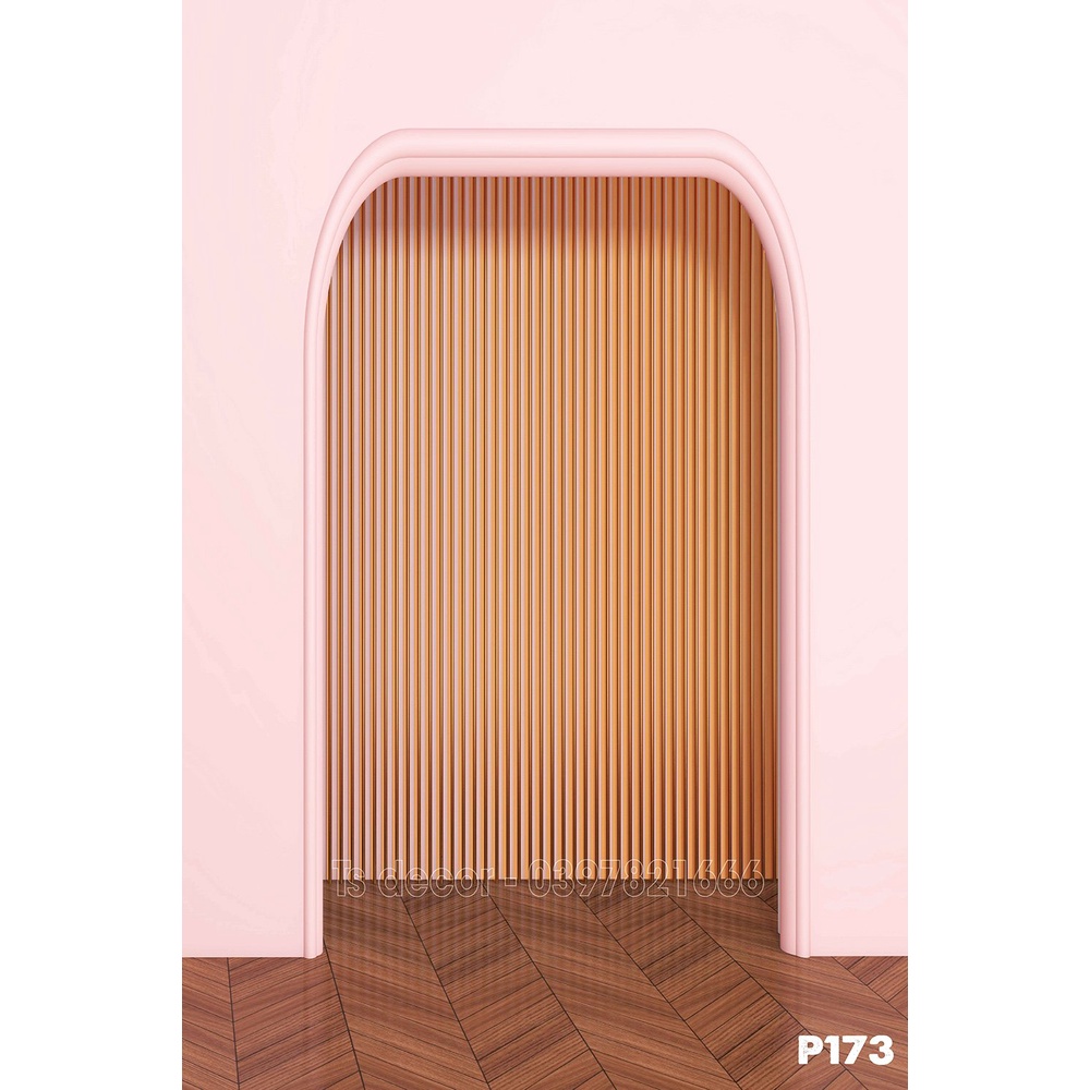 Phồng Nền Livestream Chụp Ảnh 3D 5D Màu Hồng Kute-Tạo Logo Chèn Chữ Miễn Phí