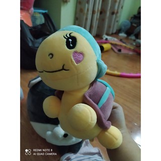 Gấu bông thú nhồi bông rùa dội mũ lưỡi trai mặt tim