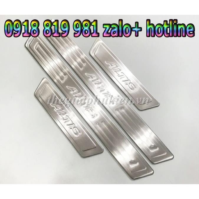 [GIẢM 30%] ốp bậc cửa,nẹp bước chân xe ALTIS 2014-2019 ,ốp trang trí bậc cửa xe ALTIS inox sáng bóng