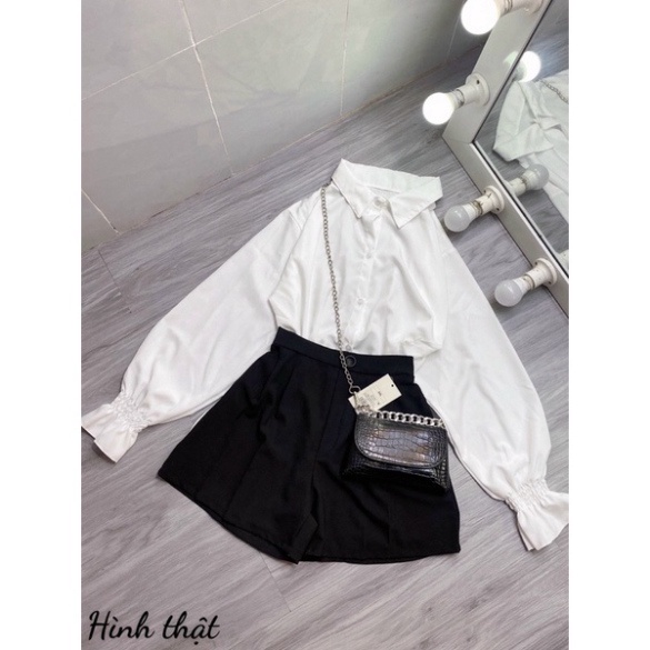 ÁO SƠ MI FORM DÀI TAY NHÚN - S2U