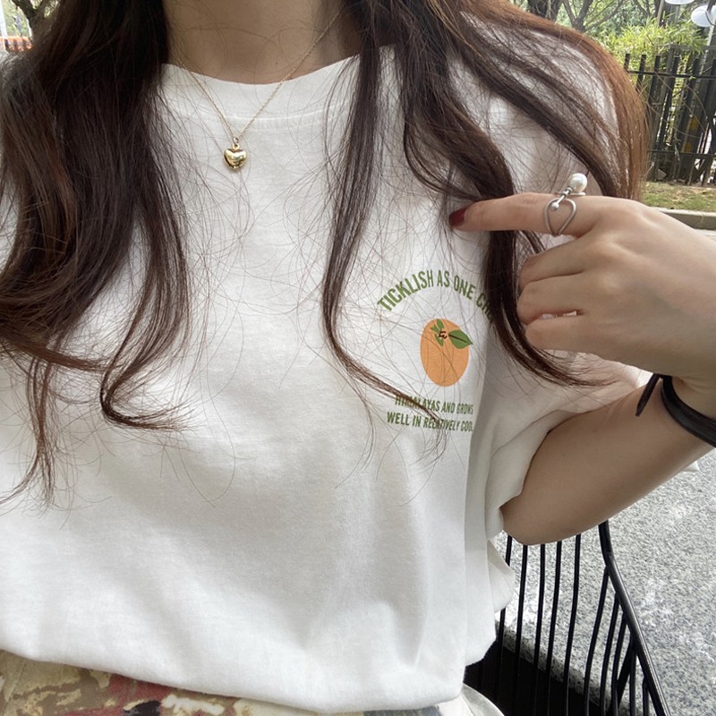 Áo thun tay ngắn in hình trái cây độc đáo cho nữ