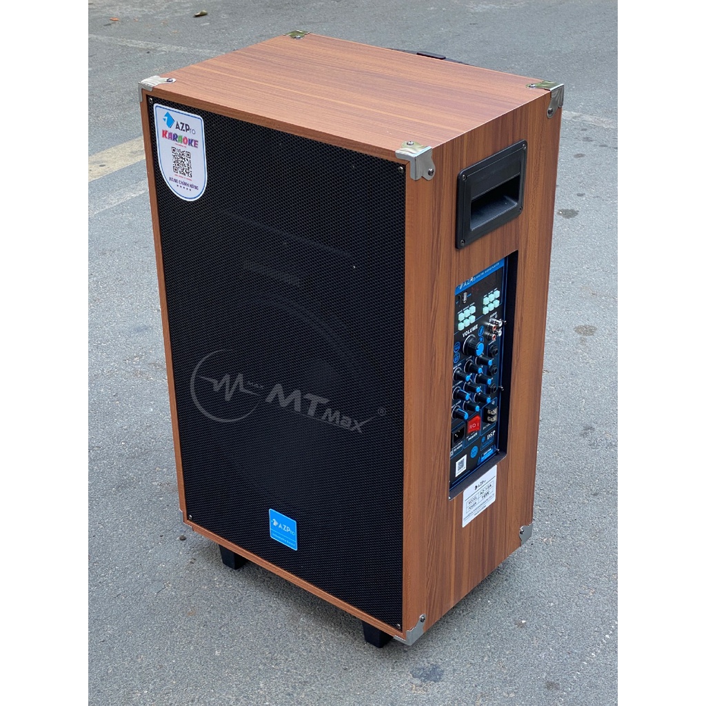 Loa kéo AZPro AZ15A - Bản nâng cấp có reverb - Loa kéo di động bass 4 tấc - Tặng kèm 2 micro không dây - Chống hú tốt
