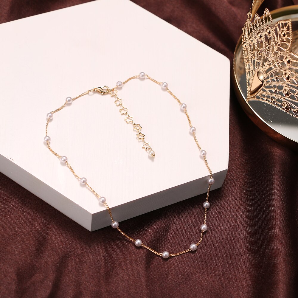Vòng cổ choker phối ngọc trai thời trang phong cách cho nữ