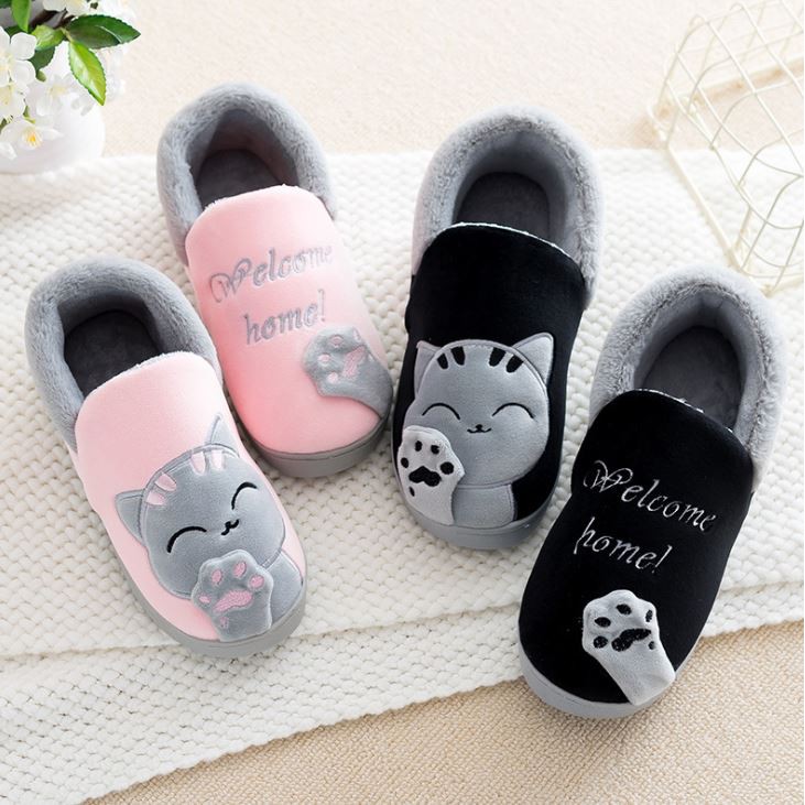 Giày Lông Mang Trong Nhà Unisex TINZ Giày Đi Trong Nhà Mèo Siêu Ấm