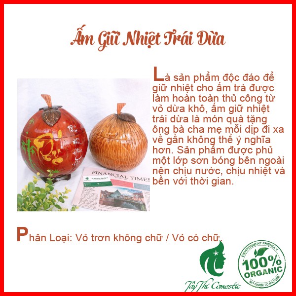 Ấm Giữ Nhiệt Trái Dừa