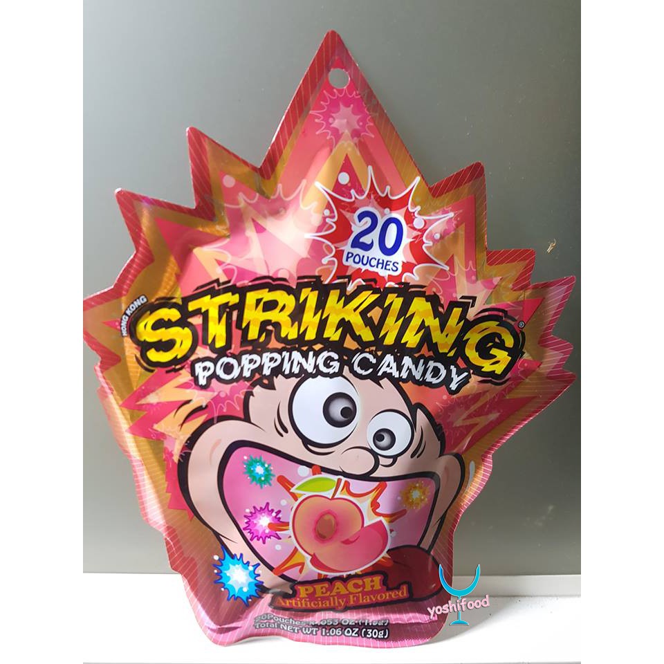 [10 Vị] Kẹo Nổ Vị Trái Cây Striking Popping Candy 30gr - Hong Kong