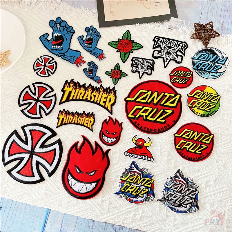 ☸ Sticker Ủi Thêu Hình Ván Trượt Thời Trang ☸ 1 Miếng Vá Ủi Quần Áo Hình Huy Hiệu (22 Phong Cách)