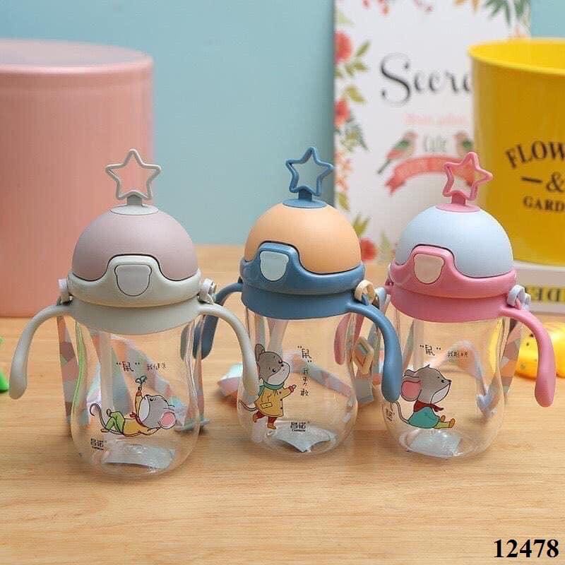 [HOT ITEMS] Bình tập uống nước tai thỏ chống sặc có tay cầm 250ml