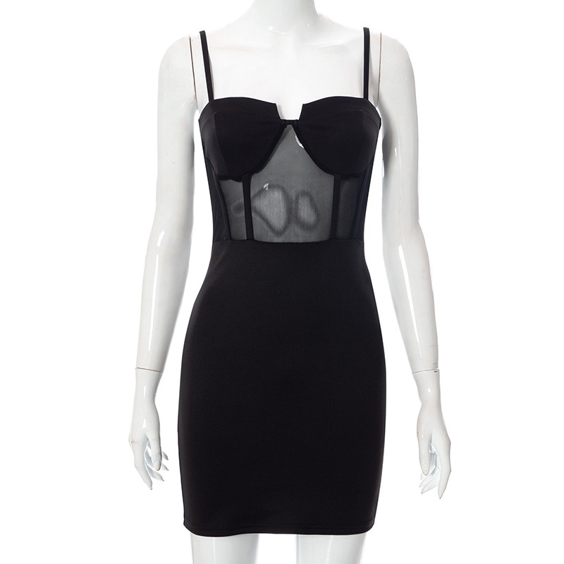 DUNEA Đầm Ôm Phối Lưới Thiết Kế Quyến Rũ Cho Nữ