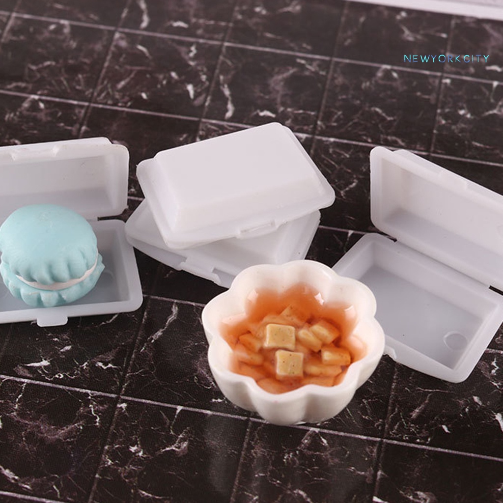 Set 2 Hộp Cơm Trưa Mini Bằng Nhựa Đa Năng Cho Nhà Búp Bê 1/12